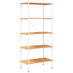 ZNTS 5-Tier Shelving Unit White and Oak 80x40x163 cm 336350