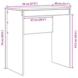 Desk White 70 x 40 x 76 cm 869378