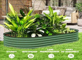 Set of Two 181 x 93cm Steel Planters - Green T3398P377568