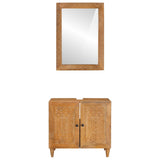 Bathroom Furniture Set with Shelf 2 pcs Brown Engineered Wood 3310066