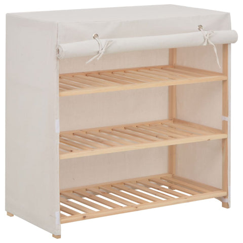 Shoe Cabinet with Cover White 79x40x80 cm Fabric 248194