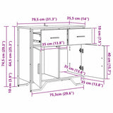 Sideboard with Drawer Old Wood 79.5 x 35.5 x 74.5 cm 883566