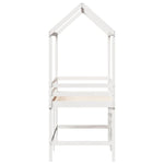 ZNTS Loft Bed with Ladder and Roof without Mattress White 90x200 cm 3282145