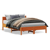 Bed Frame without Mattress Wax Brown 120x190 cm Small Double Solid Wood Pine 842777