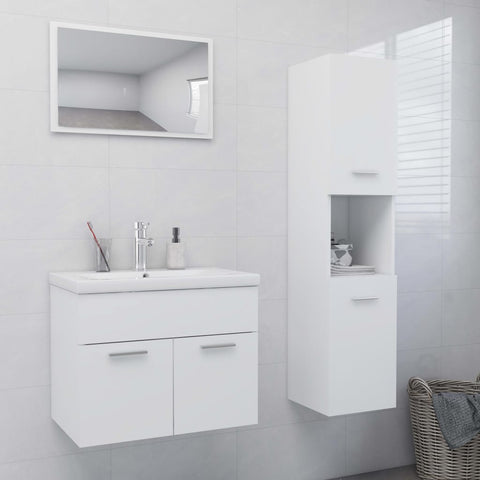 ZNTS Bathroom Furniture Set White Engineered Wood 3070955
