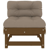 Middle Sofa Honey brown, Taupe Solid pine wood, Oxford fabric 825432