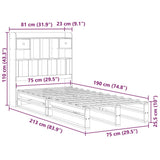 Bookcase Bed without Mattress Wax Brown 75x190 cm Small Single Solid Wood Pine 3323976