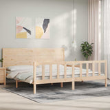 Bed Frame without Mattress 200x200 cm Solid Wood Pine 3192771