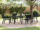 Garden Dining Set 5 pcs Black Powder-Coated Steel 3379145