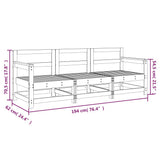 3 Piece Garden Lounge Set White Solid Wood Pine 825528
