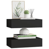 Wall-mounted Drawer Shelves 2 pcs Black 40x23.5x10cm MDF 330244