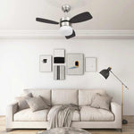 Ceiling Fan with Light and Remote Control 76 cm Dark Brown 51493