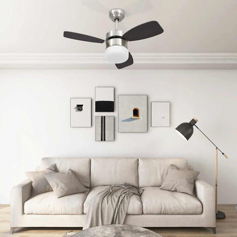 Ceiling Fan with Light and Remote Control 76 cm Dark Brown 51493