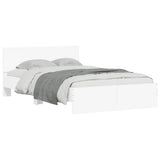 Bed Frame White Engineered wood Double Durable Bed Frame 3207490