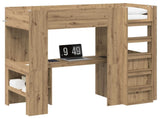 Loft Bed Frame with Desk with Storage Artisan Oak 75 x 190 cm 3410434
