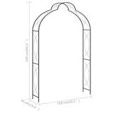 Garden Arch Black Powder-coated iron Large Decorative Inlays 47095