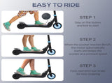 Folding Electric Scooter with Brake, for Ages 6 Years, 8km/h Maximum Speed, Blue T3398P349448