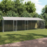 Dog Cage with Roof Silver 800 x 200 x 256 cm Steel and PE 3368305