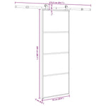 Sliding Door with Hardware Set 76x205 cm ESG Glass&Aluminium 3332863