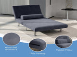 Single Velvet-Feel Sleeper Chair - Charcoal Grey T3398P329926