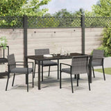 Garden Dining Set 5 pcs Grey Powder-Coated Steel 3379257