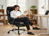 Adjustable Office Chair Reclining Computer Desk Chair with Footrest, Armrest, Casters, Black T3398P551768