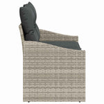 Garden Sofa with Cushion Grey 123 x 62 x 69cm Poly Rattan 42006787