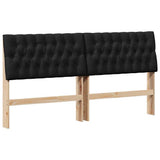 Upholstered Headboard Black 180 cm Solid Pine Wood 879326