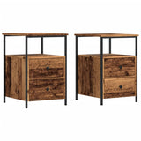 ZNTS Bedside Cabinets 2 pcs Old Wood 34x35.5x50 cm Engineered Wood 857259