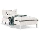 Bed Frame without Mattress White 100x200 cm Solid Wood Pine 3328239