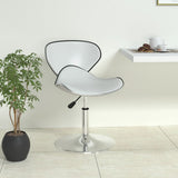 Bar Stool White Faux Leather 335109