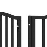 Dog Gate with Door Foldable 9 Panels Black 450 cm Poplar Wood 3155600
