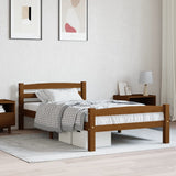 Bed Frame Honey brown Solid pinewood, plywood Single Bed Frame 322076