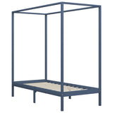 Canopy Bed Frame without Mattress Grey Solid Wood 90x200 cm 283274