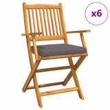 Folding Chair 6 pcs Grey 49 x 57.5 x 92cm Solid Acacia wood 3329128