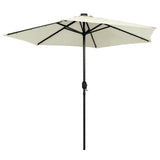 Garden Parasol with LED Lights and Aluminium Pole 270 cm Sand White 47353