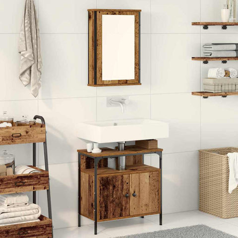 Bathroom Furniture Set with Storage 2 pcs Brown 60 x 30 x 60 cm 3332524