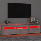 TV Cabinet with LED Lights Concrete Grey 180x35x40 cm 3152757