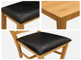 Dining Set 5 pcs Black Solid Oak Wood 3430277