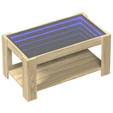 ZNTS Coffee Table with LED Sonoma Oak 93x53x45 cm Engineered Wood 847555