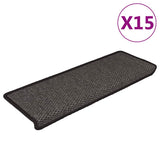 Stair Mats Self-adhesive Sisal-Look 15 pcs 65x21x4 cm Anthracite 326885