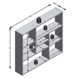 ZNTS FMD Wall-mounted Shelf with 9 Compartments White 428760