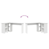 Desk with Shelf White 142 x 102 x 73 cm Engineered Wood 869290