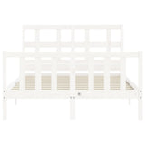Bed Frame without Mattress White Small Double Solid Wood Pine 3192982