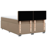 Box Spring Bed with Mattress Cappuccino 140x190 cm Faux Leather 3286123