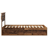 Bed Frame with Headboard Old Wood 75 x 190 cm Solid Pine Wood 3409821