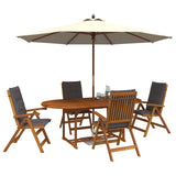 5-Piece Garden Dining Set Natural Solid Acacia Wood 3434483