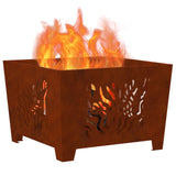 Fire Pit Brown 60 x 60 x 40 cm Weathering steel 858915
