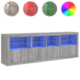 Sideboard with LED Lights Grey Sonoma 202x37x67 cm 3209014