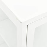Sideboard White 105x35x70 cm Steel and Glass 336068